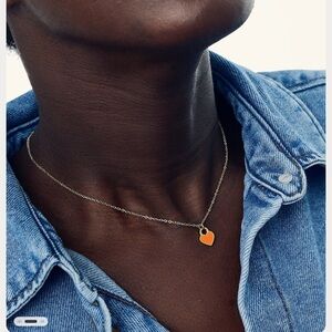 Hey Harper, orange heart iris necklace. NWOT.